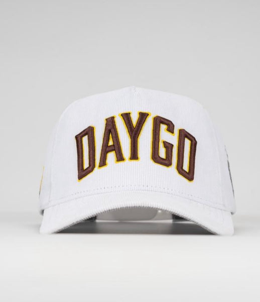 Corduroy Padres “DAYGO” SnapBack (White/Brown/Yellow)